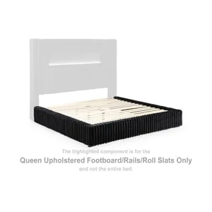 Tayleena Queen Upholstered Footboard/Rails/Roll Slats