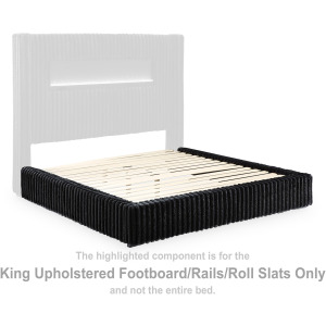 Tayleena King Upholstered Footboard/Rails/Roll Slats