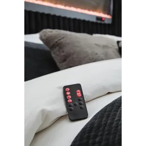 Agrander King Upholstered Bed with Fireplace and Wireless Audio