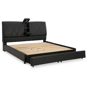Beckilore King Upholstered Storage Bed