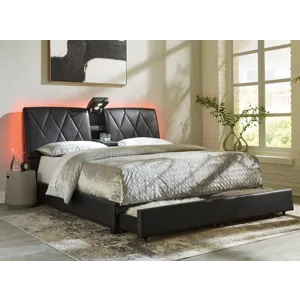 Beckilore King Upholstered Storage Bed