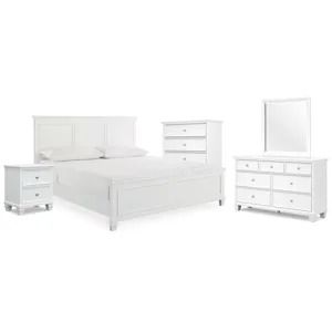 Fortman King Panel Bed, Dresser, Mirror, Chest and Nightstand
