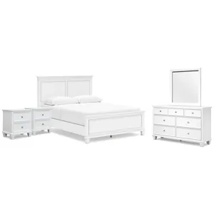 Fortman Queen Panel Bed, Dresser, Mirror and 2 Nightstands