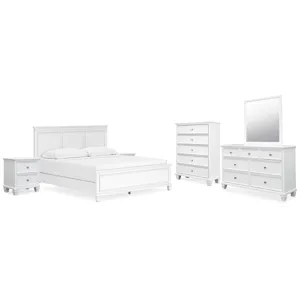 Fortman King Panel Bed, Dresser, Mirror, Chest and 2 Nightstands