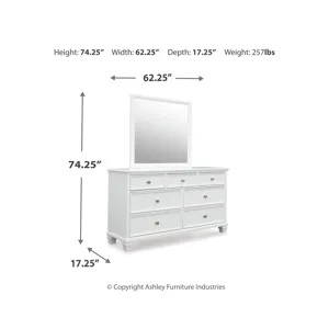 Fortman King Panel Bed, Dresser, Mirror, Chest and 2 Nightstands