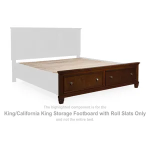 Danabrin King/California King Storage Footboard with Roll Slats