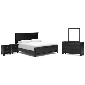 Lanolee King Panel Bed, Dresser, Mirror and 2 Nightstands