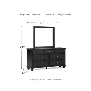 Lanolee King Panel Bed, Dresser, Mirror and 2 Nightstands