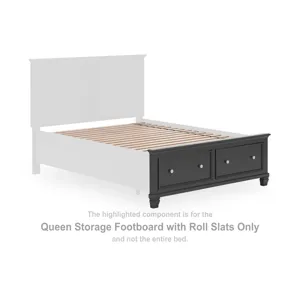 Lanolee Queen Storage Footboard with Roll Slats