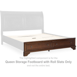 Trellington Queen Storage Footboard with Roll Slats