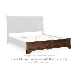 Trellington Queen Storage Footboard with Roll Slats