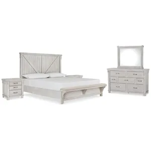 Brashland King Panel Bed, Dresser, Mirror and 2 Nightstands