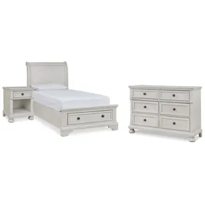 Robbinsdale Twin Sleigh Storage Bed, Dresser and Nightstand