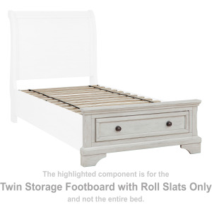 Robbinsdale Twin Storage Footboard with Roll Slats