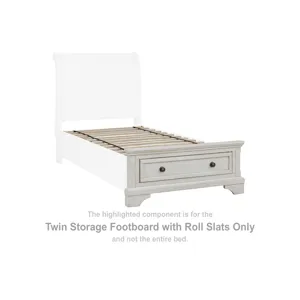 Robbinsdale Twin Storage Footboard with Roll Slats