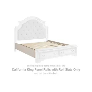 Realyn California King Panel Rails with Roll Slats