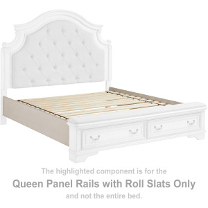 Realyn Queen Panel Rails with Roll Slats