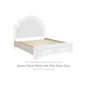 Realyn Queen Panel Rails with Roll Slats