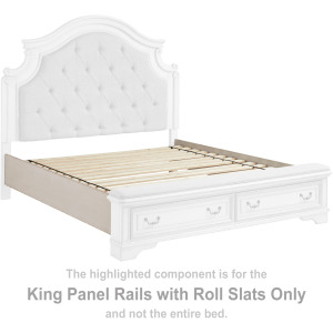 Realyn King Panel Rails with Roll Slats