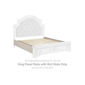 Realyn King Panel Rails with Roll Slats