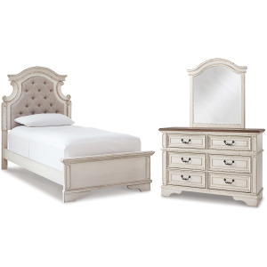 Realyn Twin Bed, Dresser and Mirror