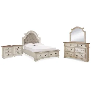 Realyn Queen Panel Bed, Dresser, Mirror and 2 Nightstands