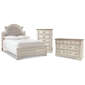 Realyn Full Panel Bed, Dresser and Chest