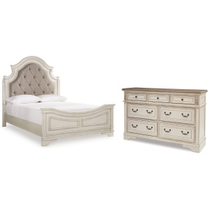 Realyn Queen Panel Bed and Dresser