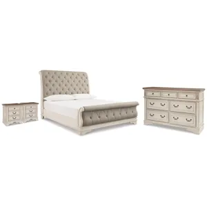 Realyn King Sleigh Bed, Dresser and 2 Nightstands