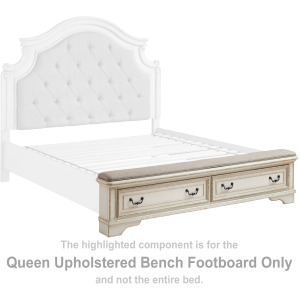Realyn Queen Upholstered Bench Footboard