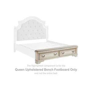 Realyn Queen Upholstered Bench Footboard