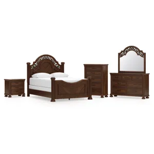Lavinton Queen Poster Bed, Dresser, Mirror, Chest and Nightstand