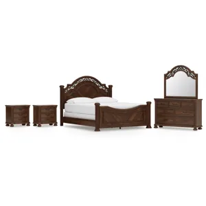 Lavinton California King Poster Bed, Dresser, Mirror and 2 Nightstands
