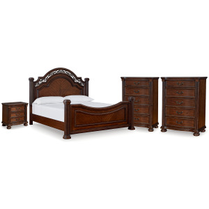 Lavinton King Poster Bed, 2 Chests and Nightstand