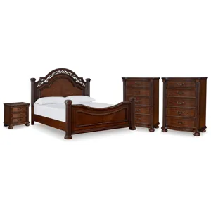 Lavinton King Poster Bed, 2 Chests and Nightstand