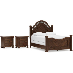 Lavinton Queen Poster Bed and 2 Nightstands