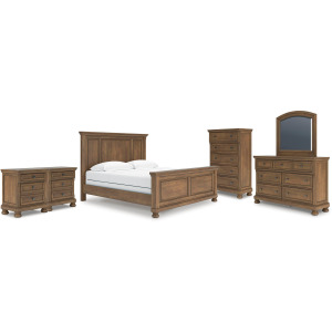 Feddinger King Panel Bed, Dresser, Mirror, Chest and 2 Nightstands