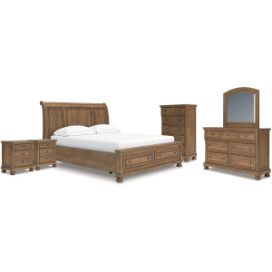 Feddinger California King Sleigh Bed, Dresser, Mirror, Chest and 2 Nightstands