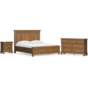 Feddinger California King Panel Storage Bed, Dresser and Nightstand