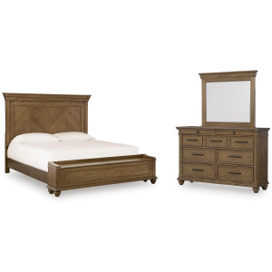 Karallin Queen Panel Storage Bed, Dresser and Mirror