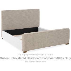 Dakmore Queen Upholstered Headboard/Footboard/Slats