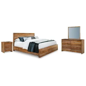 Dressonni Queen Panel Bed, Dresser, Mirror and Nightstand