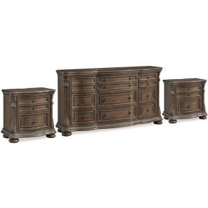 Charmond Dresser and 2 Nightstands