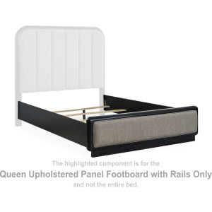 Rowanbeck Queen Upholstered Panel Footboard with Rails