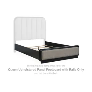 Rowanbeck Queen Upholstered Panel Footboard with Rails