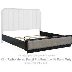 Rowanbeck King Upholstered Panel Footboard with Rails