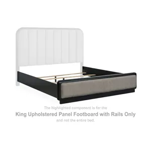 Rowanbeck King Upholstered Panel Footboard with Rails