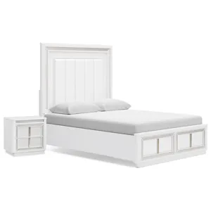 Chalanna Queen Panel Storage Bed and Nightstand