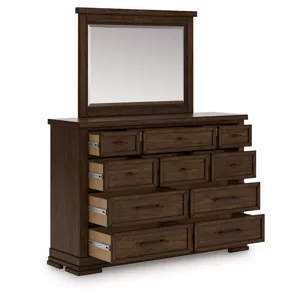 Taffenbrook Queen Panel Storage Bed, Dresser and Mirror