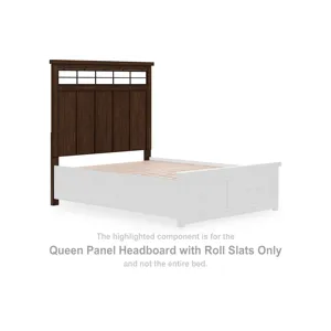 Q Panel Hdbd w/ Roll Slats, Med Bro